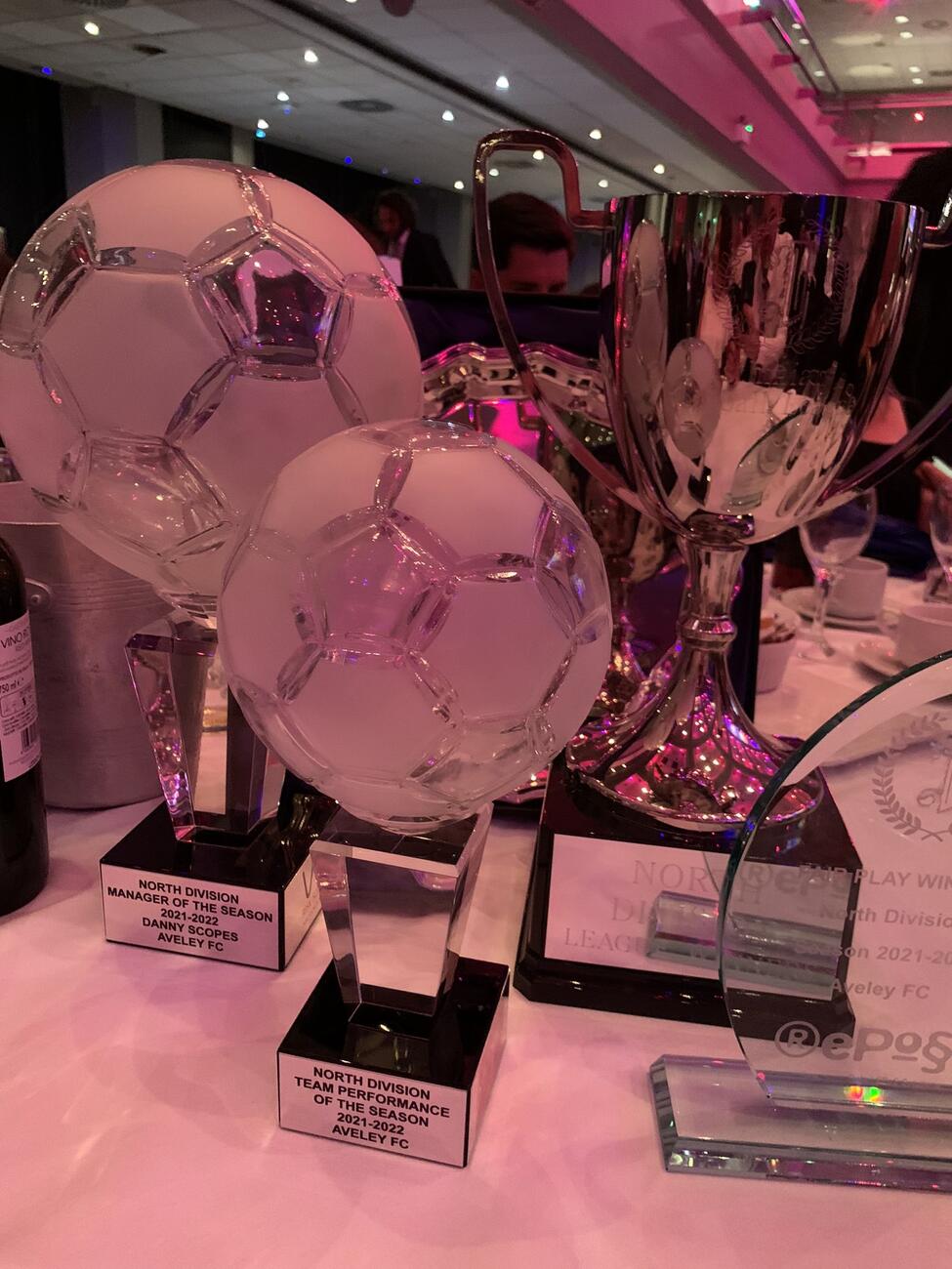 Aveley North Division Manager of the Season 2021-22 trophy and league trophy